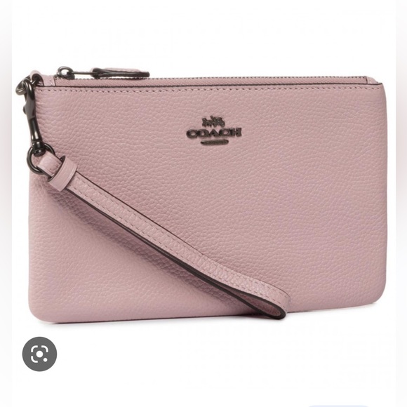 Like new Coach Large Pouch pebbled leather wristlet blush pink - Picture 11 of 11
